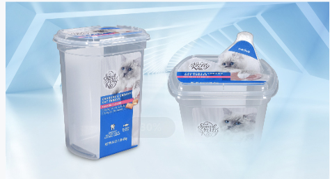 The innovation of IML with special-shaped cover for the 16OZ IML plastic tub
