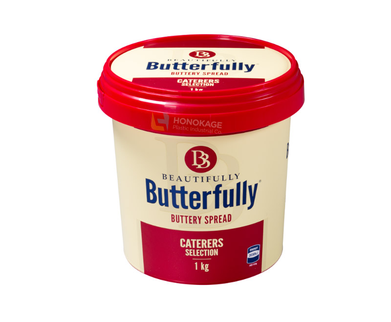 1000ml IML Plastic butter spread tub round shape