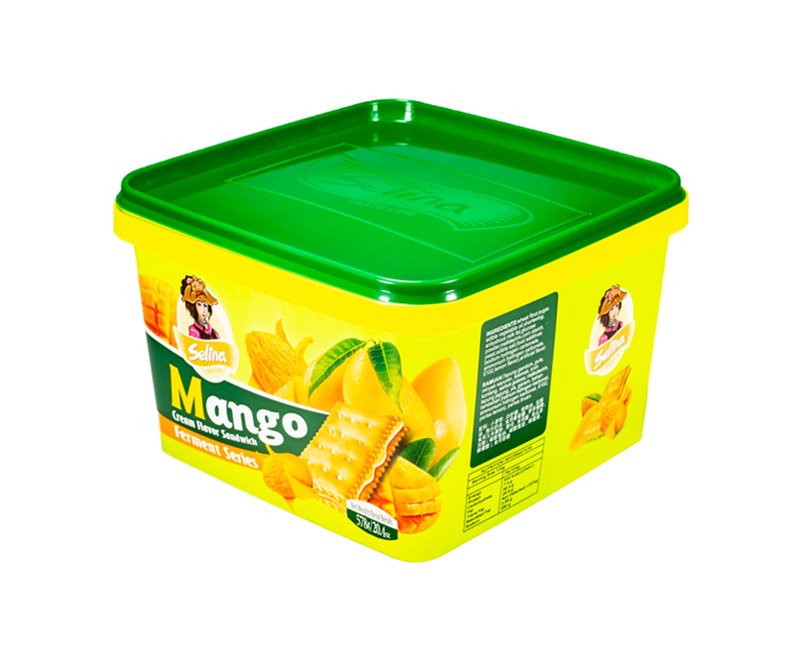 2.5L IML Plastic biscuit bucket square shape