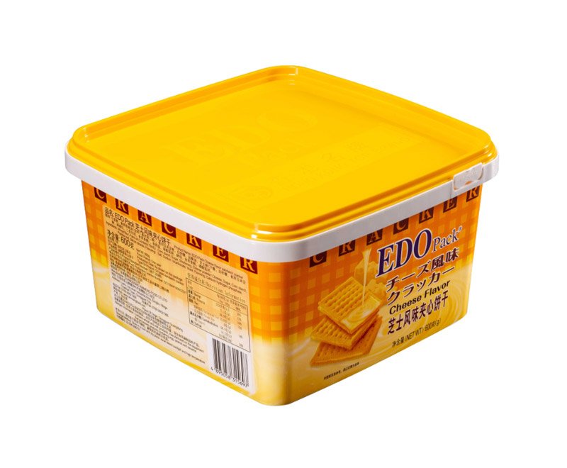 3L plastic IML square biscuit bucket